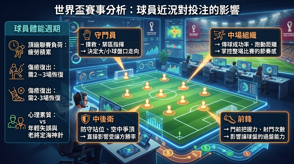 世界盃賽事分析：從球員近況到歷史對戰，掌握100%準確的投注風向！